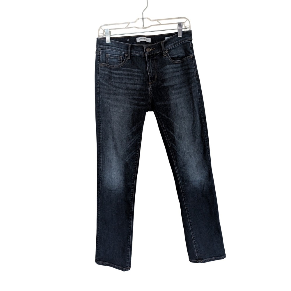 Banana Republic Premium Denim Dark Wash Straight Leg Jeans Womens 27/30